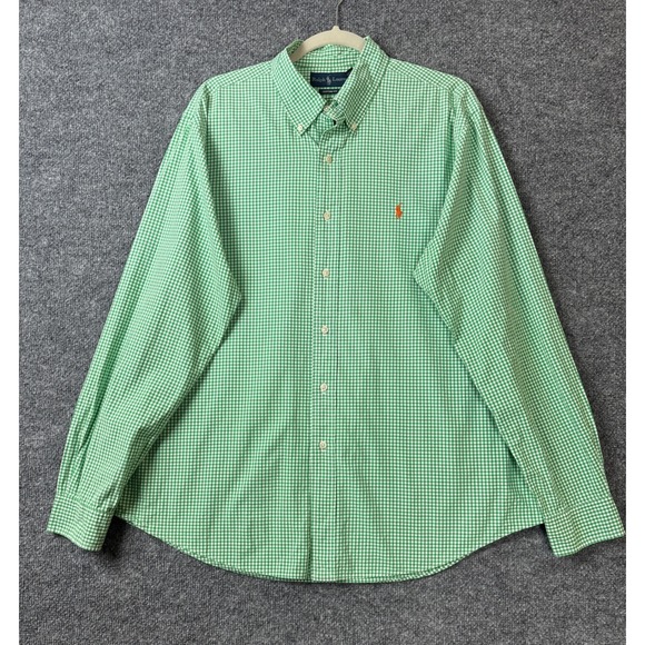 Ralph Lauren Other - Ralph Lauren Shirt Mens XL Green White Custom Fit Gingham Button Down Cotton